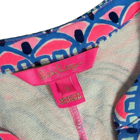 Lilly Pulitzer Camari Shift Dress Prosecco Pink Make A Splash Blue Size S - Picture 3 of 9